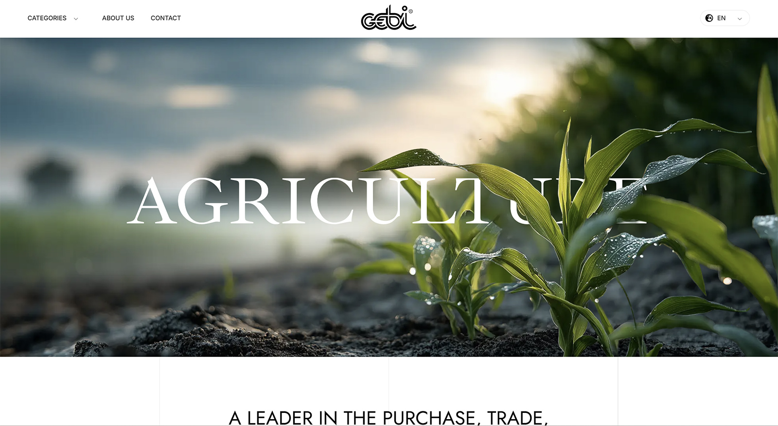 Gebi website — Agriculture category